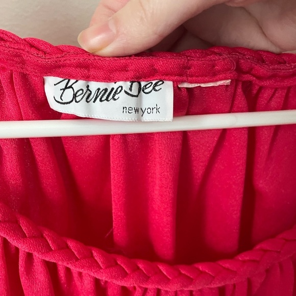 Bernie Dee NY Pink Pleated Ruched Vintage Dress with Bishop Sleeves - Picture 3 of 7